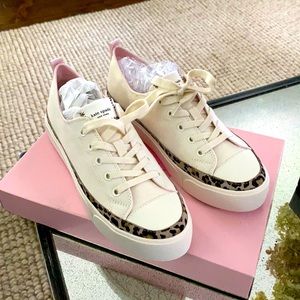New! Size 8.5 Kate Spade sneakers w cheetah detail